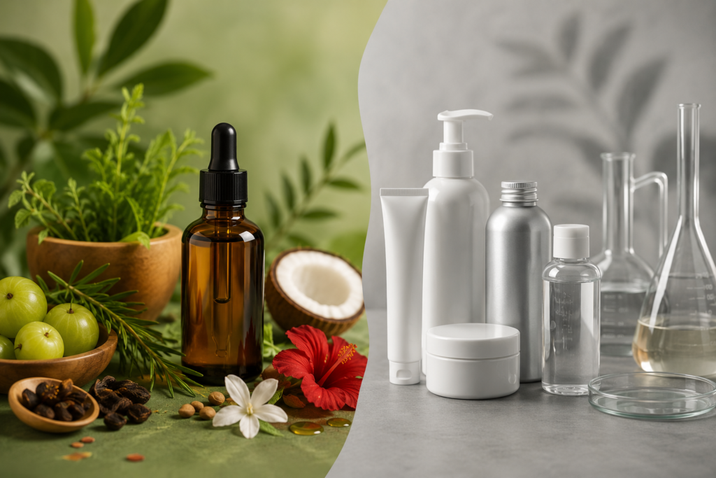organic hair oil vs chemical products